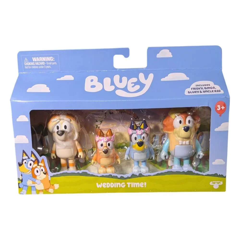 Bluey Wedding Time 4-Pack Uncle Rad Aunt Frisky Flower Girl Bingo Brand New